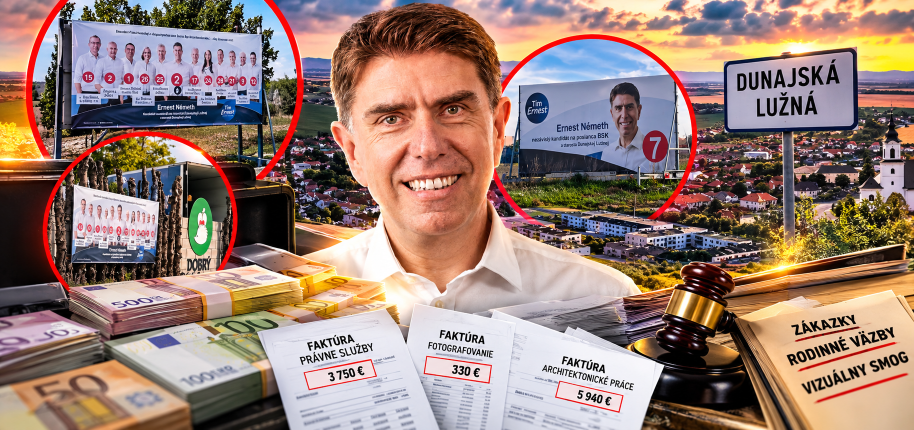 Billboardy, obecné tisíce aj rodinné väzby: Otázniky nad praktikami starostu Németha